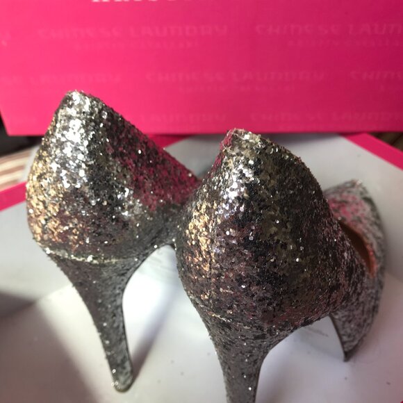 Chinese Laundry Kristin Cavallari 'Liberta' Silver Platform Stilletos size 7.5 - Picture 5 of 10